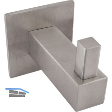 Mantelhaken Tikal mit Platte 40 x 40 mm, T 55 mm, Edelstahl geb�rstet