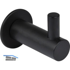 Mantelhaken Tonina 2 mit Platte � 30 mm, Tiefe 47 mm, Stahl schwarz