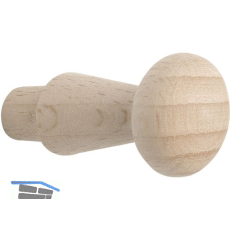 Mantelhaken Horus zum Einbohren � 10 x 12 mm, Tiefe 35 mm, Buche roh