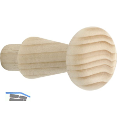 Mantelhaken Horus zum Einbohren � 10 x 12 mm, Tiefe 35 mm, Fichte roh