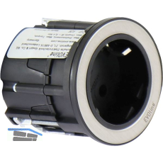 EVOline One Steckdose mit Abdeckring schwarz/Edelstahl