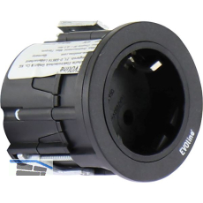 EVOline One Steckdose mit Abdeckring schwarz