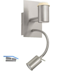 EGLO Wandleuchte Pasteri Pro 2-fach nickel matt Grundk�rper ohne Schirm