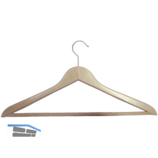 Kleiderb�gel Unut 2 drehbar, mit gerilltem Hosensteg, Buche lackiert