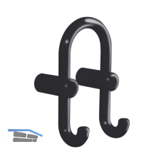 Mantelhaken HEWI 801.90.040 H�he 165 mm, Polyamid tiefschwarz gl�nzend