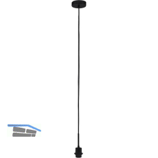 EGLO H�ngeleuchte Pasteri Pro 1 x E27 ohne Schirm, f�r Schirm 150-530 mm schwarz