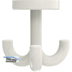 Dreifach-Drehhaken HEWI 477.90.050 H�he 70 mm, Polyamid reinwei� gl�nzend