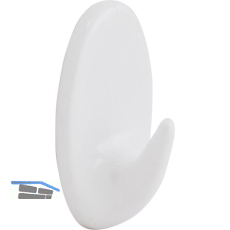 Klebehaken Oval Breite 26 mm, H�he 42 mm, Kunststoff wei�