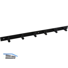 Garderobenleiste Linosa mit 6 Haken, Breite 460 mm, Stahl schwarz matt