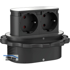 HPF Steckdosenelement Piccolino 2 Stk. Schukosteckdosen, Edelstahl