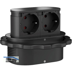 HPF Steckdosenelement Piccolino 2 Stk. Schukosteckdosen, schwarz