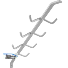 Garderobenarm Neper mit 4 Doppelhaken ohne Auflage, Aluminium silber eloxiert