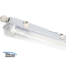 LED`S LIGHT Feuchtraum- Wannenleuchte FRWL1.2 L: 1260 mm, 2x14W grau