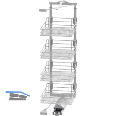 VS TAL Gate Hochschrankauszug Set Classic 1200 - 1450 mm KB 450 mm Silber