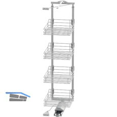 VS TAL Gate Hochschrankauszug Set Classic 1450 - 1700 mm KB 450 mm Silber