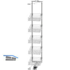 VS TAL Gate Hochschrankauszug Set Classic 1900 - 2140 mm KB 450 mm Silber