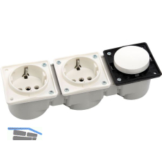 BERKER Integro Schalter polarwei� + Doppelsteckdose polarwei� ohne Rahmen