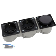 BERKER Integro Schalter anthrazit matt + Doppelsteckdose anthrazit ohne Rahmen