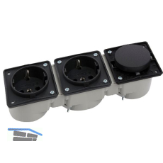 BERKER Integro Schalter schwarz matt + Doppelsteckdose schwarz ohne Rahmen