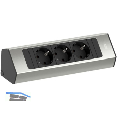 BACHMANN Steckdosenleiste Casia2 K 3-fach Schukosteckdose, Edelstahl Effekt