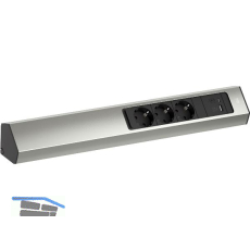 BACHMANN Steckdosenleiste Casia2 L 3-fach Schuko + USB A+C Charger Edelstahl