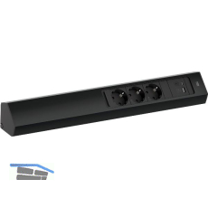BACHMANN Steckdosenleiste Casia2 L 3-fach Schuko + USB A+C Charger schwarz