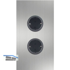 CARESSI Steckdosenelement 2ST20 2 Schukosteckdosen Edelstahl