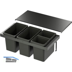 VS ENVI Flex Abfalltrennsystem KB 900 mm 2 x 22/2 x 10 Liter Lava