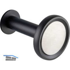 Mantelhaken Palos Tiefe 116 mm, Aluminium schwarz, Edelstahl geb�rstet