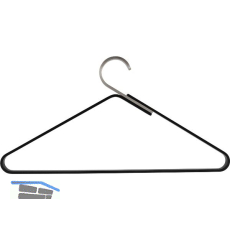 Kleiderb�gel Ponos mit Hosensteg, Aluminium schwarz/Edelstahl geb�rstet