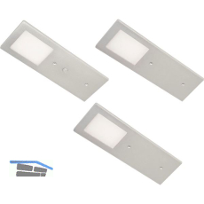L&S Unterbauleuchte Planar L 3er Set Aluminium geb�rstet