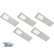 L&S Unterbauleuchte Planar L 5er Set Aluminium geb�rstet