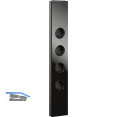 WIPO Steckdosenelement Power Eck-G Slim 4 Schuko schwarz