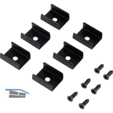 L&S Befestigungsclip Lite Track Stahl schwarz, 6 Stk.