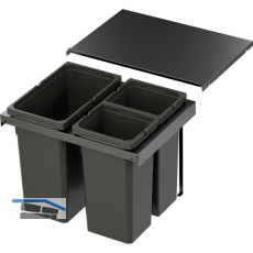 VS ENVI Flex Pro Abfalltrennsystem KB 600 mm 1 x 28/2 x 12,5 Liter Lava