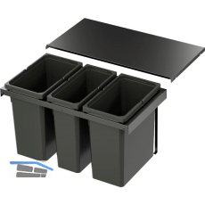 VS ENVI Flex Pro Abfalltrennsystem KB 800 mm 2 x 28/1 x 21 Liter Lava