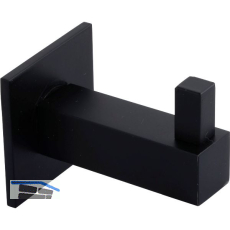 Mantelhaken Tikal mit Platte 40 x 40 mm, T 55 mm, Edelstahl schwarz matt