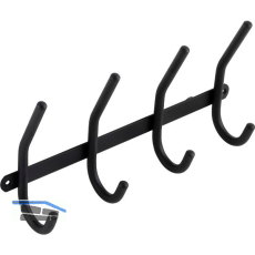 Garderobenleiste Gelon mit 4 Haken, Breite 310 mm, Stahl schwarz matt