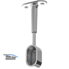 Schrankrohrlager Oval 7-f�r Schrankrohr geschlossen 30 x 15 mm, Zamak verchromt