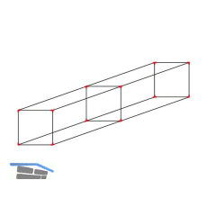 ALUMIS Smartcube Eckknoten-Set h�ngend 2-fach horizontal schwarz