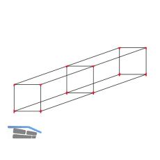 ALUMIS Smartcube Eckknoten-Set freistehend 2-fach horizontal schwarz