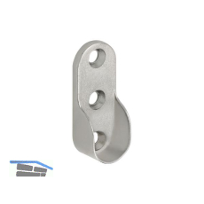 ITALIANA FERRAMENTA Schrankrohrlager Oval 1 f�r Schrankrohr 30x15 mm, vernickelt