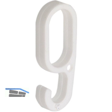 Haken 1a f�r Oval-Schrankrohr 30 x 15 mm, Kunststoff wei�