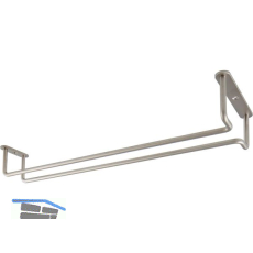 Bar-Gl�serhalterung 365 mm Messing vernickelt matt