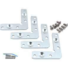 ALUMIS Alurahmenprofil Eckenteil schmal,Packung 4 St�ck mit 8 Schrauben