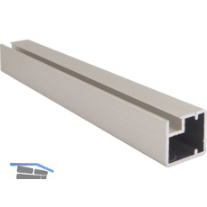 ALUMIS Alurahmenprofil schmal, L�nge 2500 per Stange, Edelstahl Effekt