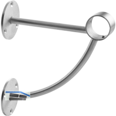 Bar-Reling Wandst�tze m. Diagonalstrebe f�r Rohr-� 38 mm, Edelstahl geschliffen