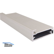 ALUMIS Alurahmenprofil breit, 2. Dichtungsnut, L�nge 2500 mm, Edelstahl Effekt