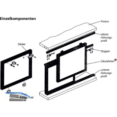 ALUMIS GST Innenfront Beschl�gegarnitur, Glasst�rke 4, TK 20 Kg