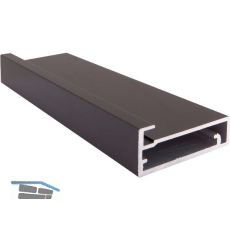 ALUMIS Alurahmenprofil breit, L�nge 2500 per Stange, schwarz matt eloxiert